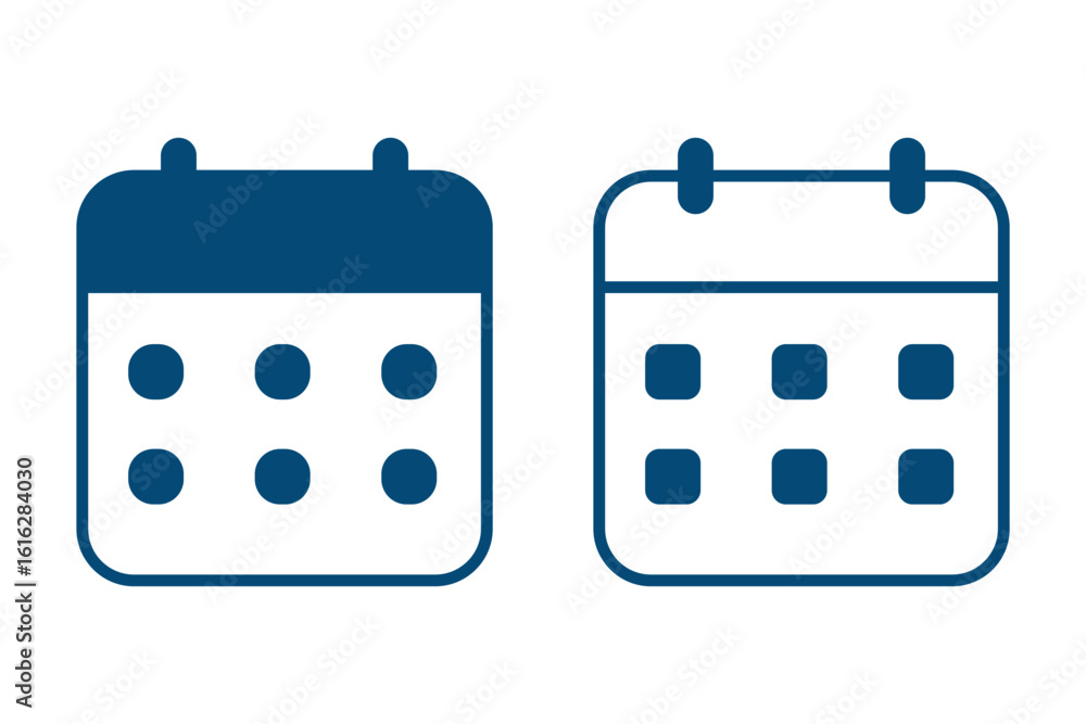 Poster calendar icon set. calendar symbol vector icons collection. calendar or appointment schedule icon fo