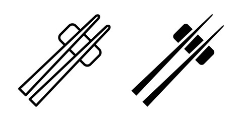 Chopstick Icon set. Symbol isolated white background. vector illustration. color editable.