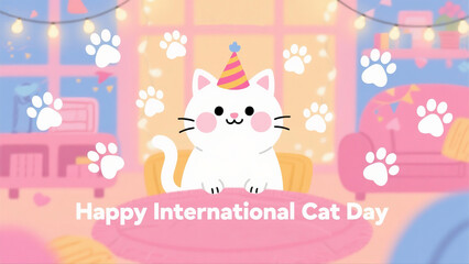 Obraz premium International Cat Day Card