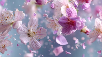 Spring Blossoms: Cherry Petals in Motion