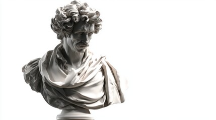 Naklejka premium A sculpted bust of a man, classical style