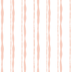Wavy Stripes Seamless Pattern. Hand Drawn Vertical Lines Background for Textile, Wrapping Paper, Digital Scrapbooking