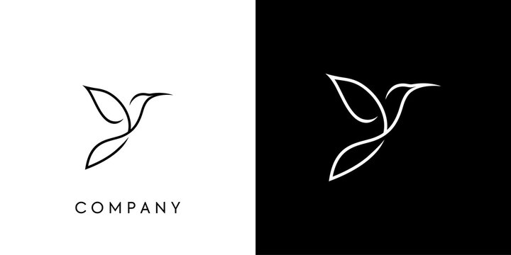 Line art bird logo Symbol icon Vector Design Template