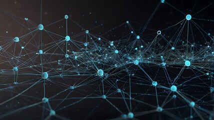 A dense and complex plexus network representing big data, AI, or global communications.
