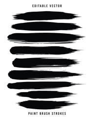Mini Black Brush Strokes: Versatile Vector Graphics for Design Projects Flat vector illustration