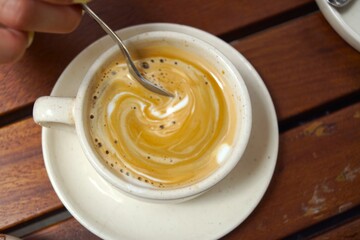 cup of coffee with milk