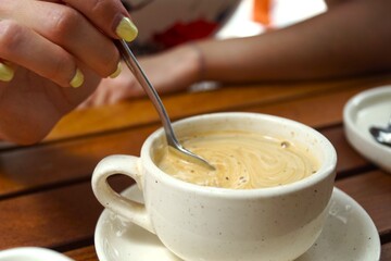 cup of coffee with milk