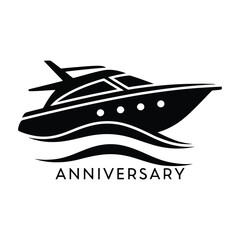 luxury yacht design, vector illustration eps10 graphic silhouette style