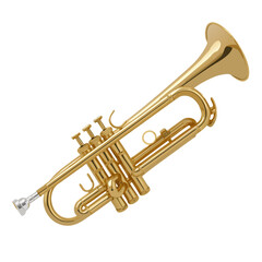 Obraz premium Golden trumpet in a vibrant musical setting