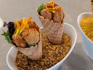 Chicken waffle cone