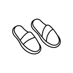 Home slippers line art icon vector illustration