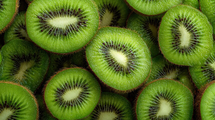 Fresh Green Kiwi Slices Background Texture