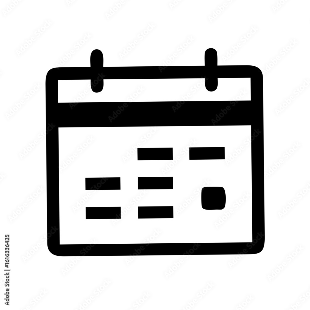Poster calendar appointment schedule date event reminder icon vector graphic illustration design template e
