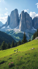 Dolomiti Bellunesi Italy Sharp Limestone Peaks and Meadows in Less-Touristy Dolomites