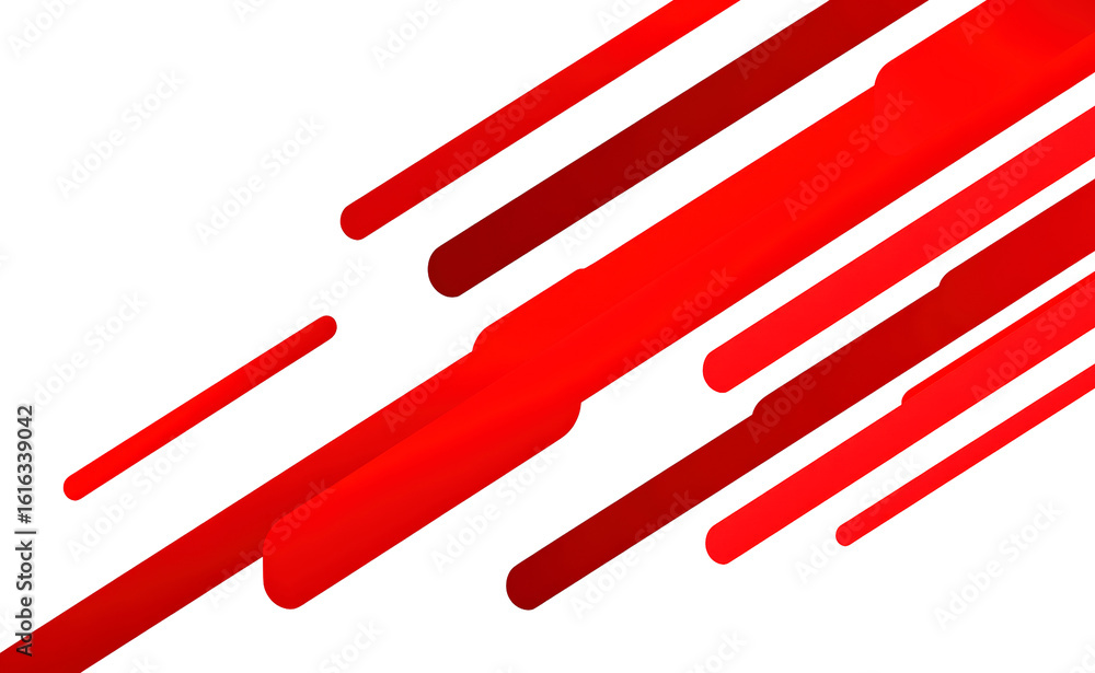 Poster dynamic red geometric abstract with diagonal lines on transparent background, png