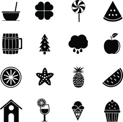 Diverse Black and White Iconography A Collection of Varied Symbolic Representations