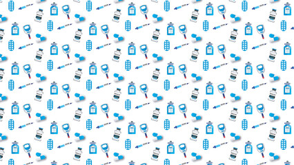 World Diabetes Day Flat Seamless Pattern Medical Health, Sugar Test Pattern Vector