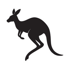 Striking Silhouette of a Kangaroo in Mid Leap Capturing the Essence of Australian Wildlife