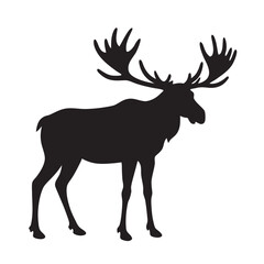 Majestic Moose Silhouette Vector Art for Nature Enthusiasts and Wildlife Designs