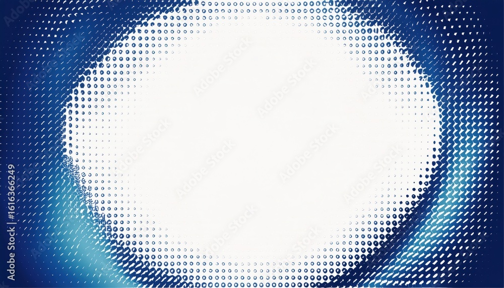 Aufkleber abstract blue halftone wave background with dynamic circular dot pattern and white space ideal for t