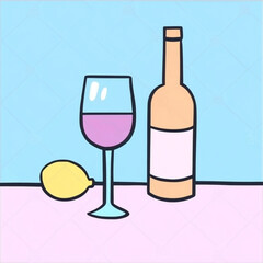 wine glass and bottle