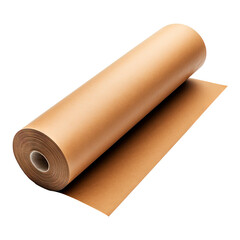 Rolled kraft paper with unfolded edge isolated on a transparent background remove Png, clipping path