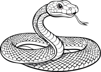 Minimalist Snake Line Art - Elegant Serpent Design
