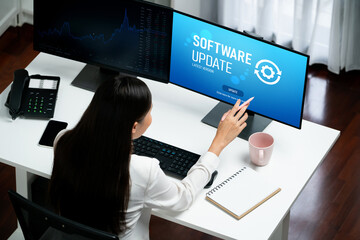Software update on computer for brisk version of device software upgrade