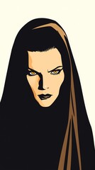 Creepy yet elegant gothic woman in dramatic lighting, embodying a spectral presence with vintage style and ghostly poise.