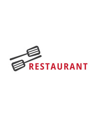 Restaurant food logo with spatula, Vector illustration