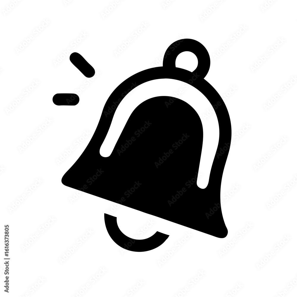 Aufkleber bell notification icon vector image alarm alert symbol reminder ring sound attention message web gra