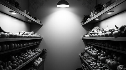 the produce section of a busy grocery store with shelves filled with an abundance of fresh, colorful vegetables and fruits