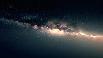 Fototapeta premium Vast Milky Way Galaxy with Glowing Nebula and Numerous Stars space