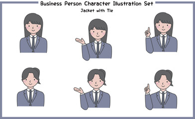 Fototapeta premium ビジネスパーソン イラストセット2-5 (ジャケット＆ネクタイ) / Business Person Character Illustration Set