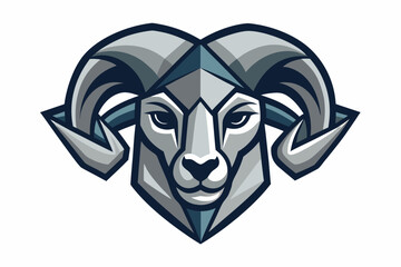 vector sheep head logo geometric design