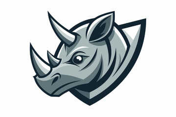 vector rhino head logo geometric design