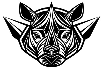 vector rhino head logo geometric design