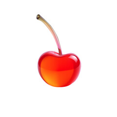 Sweet maraschino cherry fruit illustration. Ripe berry food glossy render. Nutrition diet preserved dessert juice beverage. Realistic design red background vector