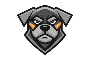 vector dog head logo geometric design