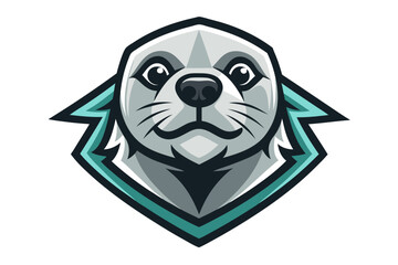 vector seal head logo geometric design