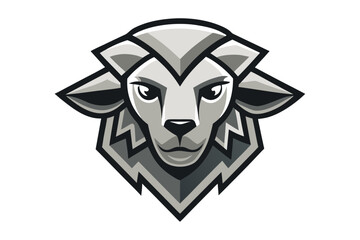 vector sheep head logo geometric design