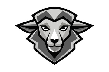 vector sheep head logo geometric design