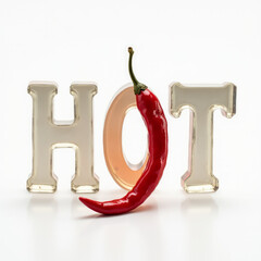 Hot Word with Hot Spicy Pepper Emoji