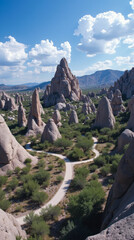 Maze of Towering Rock Spires and Balanced Boulders in Sky Islands at Chiricahua National Monument, Arizona