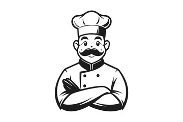 vector graphic illustration of a proud chef