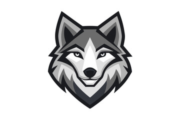 vector wolfdog head logo geometric design