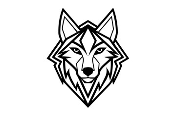 vector wolfdog head logo geometric design