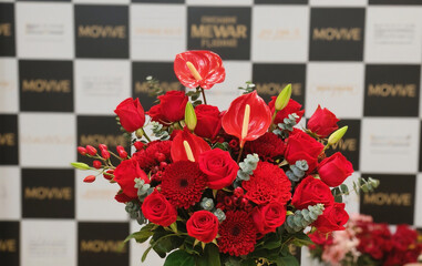 bouquet of red poppies