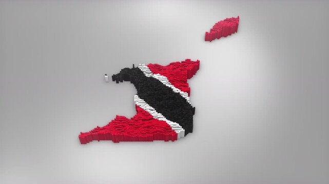 Trinidad and Tobago country opener intro with 3d bars forming the map with Waving Flag Design which useful for news, political events, sports intros and presentation.