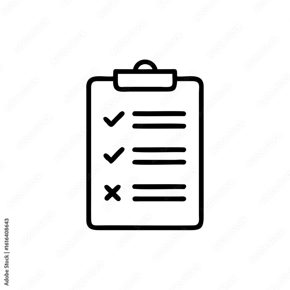 Aufkleber icon a checklist with checkmarks cross task